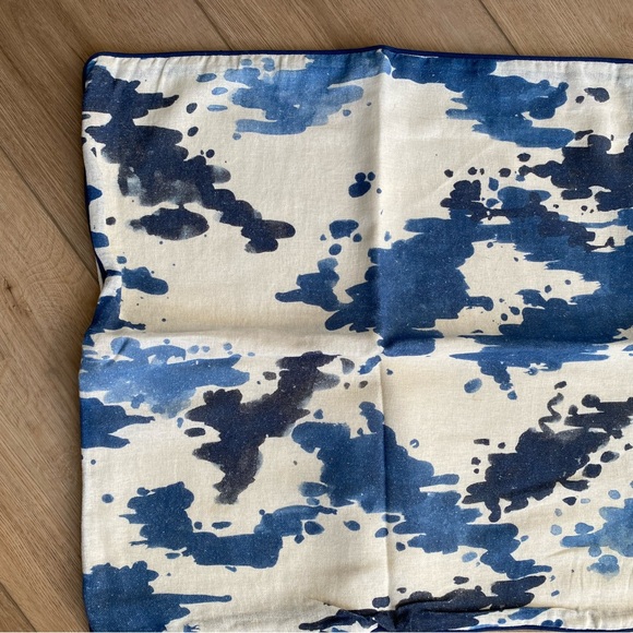 Abstract Blue and Cream Linen Pillow Cover - Ryan Studio